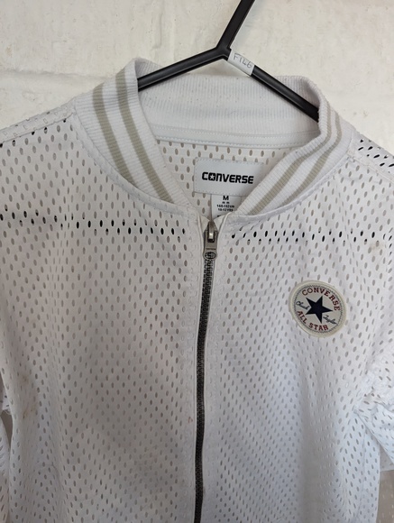 Converse Chuck Taylor All Star Youth Mesh Jacket - Age 10-12 - White - P2P 16" - Picture 2 of 4